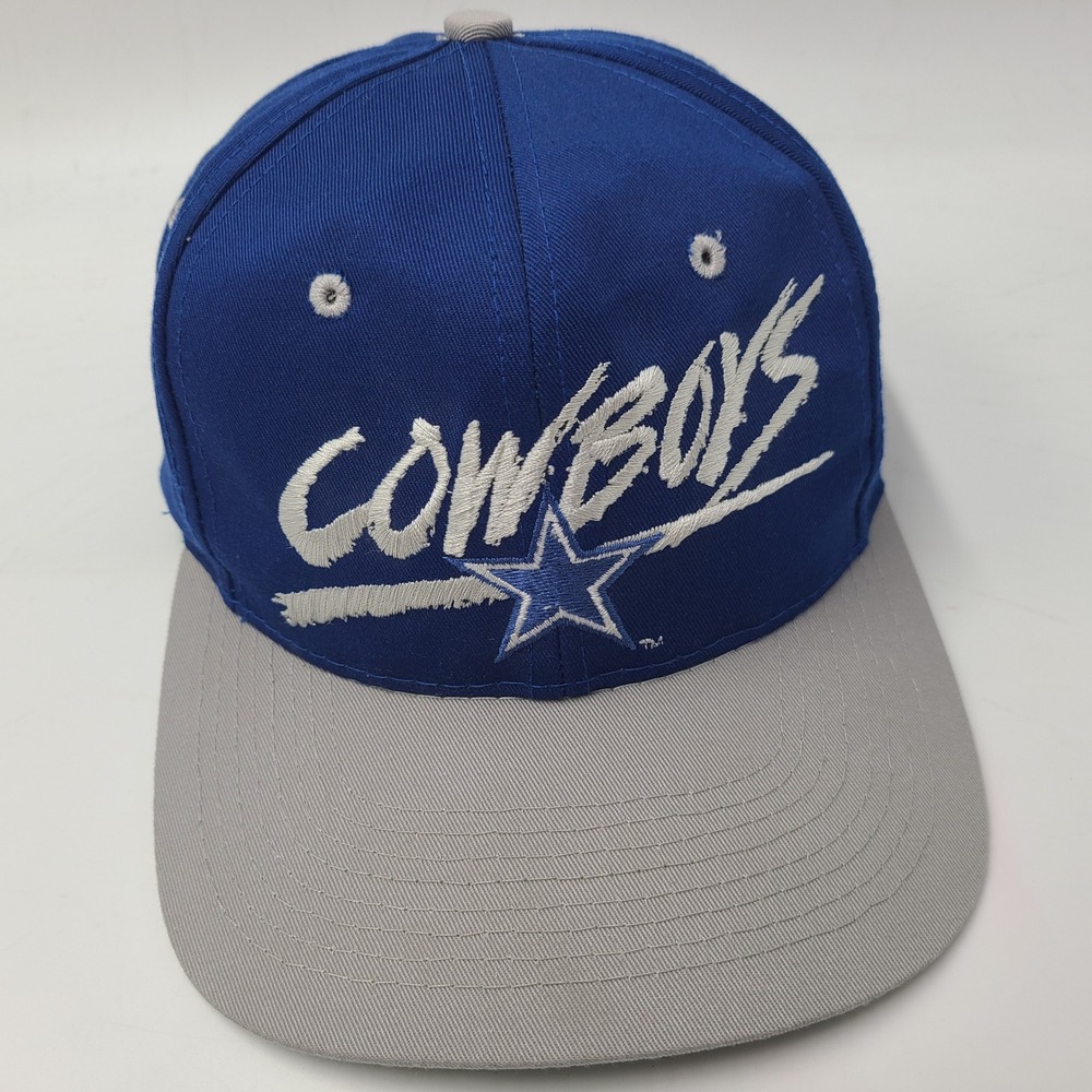 Vintage Dallas Cowboys Hat Snapback Signatures Blue Gray NFL Script Graffiti Men